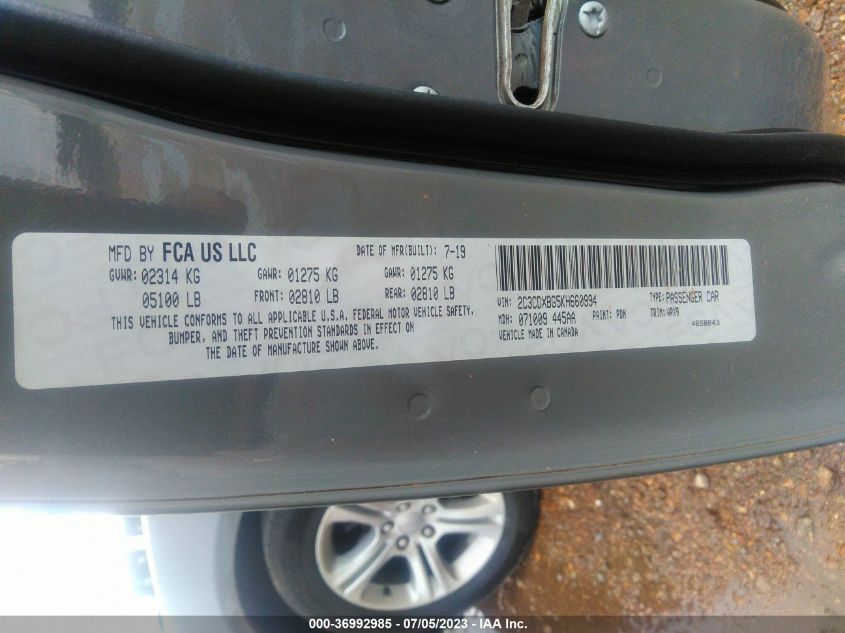 2019 DODGE CHARGER SXT - 2C3CDXBG5KH660994