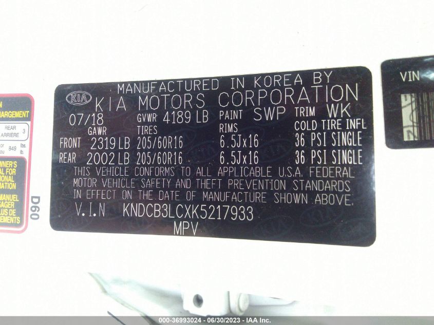 2019 KIA NIRO LX - KNDCB3LCXK5217933