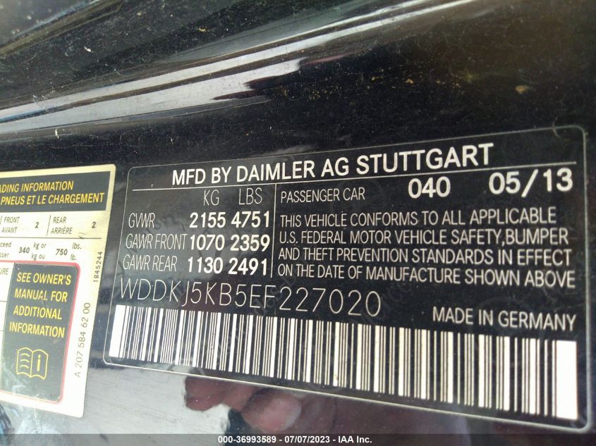 2014 MERCEDES-BENZ E-CLASS E 350 - WDDKJ5KB5EF227020