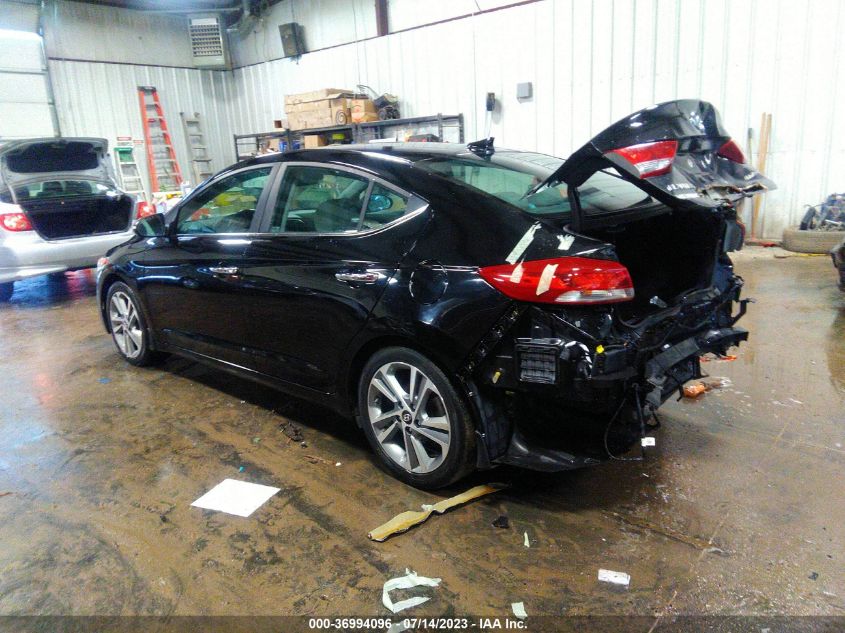 2017 HYUNDAI ELANTRA LIMITED - KMHD84LF3HU279106