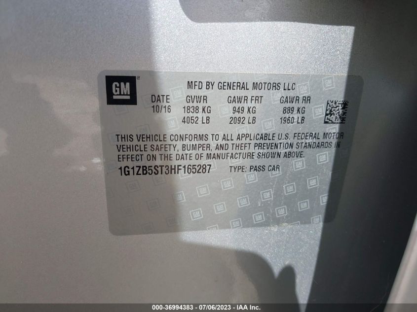 2017 CHEVROLET MALIBU LS - 1G1ZB5ST3HF165287