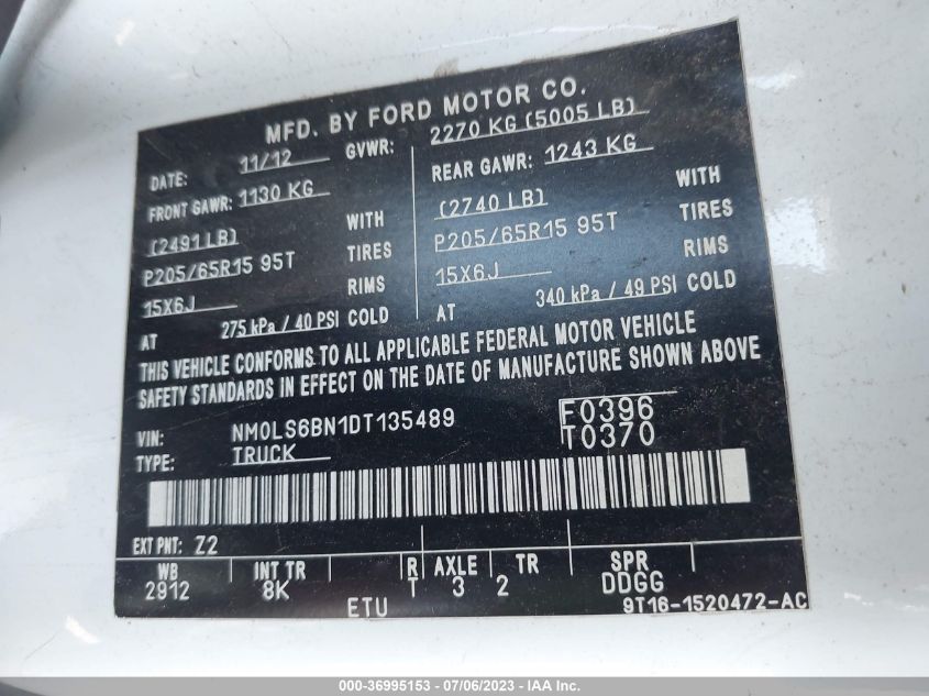 2013 FORD TRANSIT CONNECT XLT - NM0LS6BN1DT135489