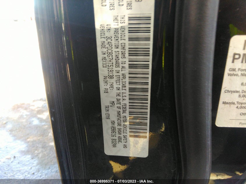 VIN 3C4PDCBG7HT519138 2017 DODGE JOURNEY SXT