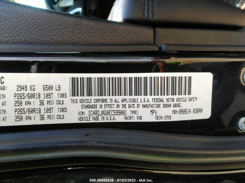2014 DODGE DURANGO SXT - 1C4RDJAG0EC599081
