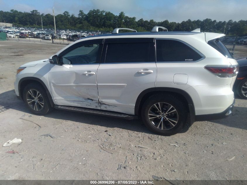 2016 TOYOTA HIGHLANDER XLE - 5TDJKRFH9GS269007