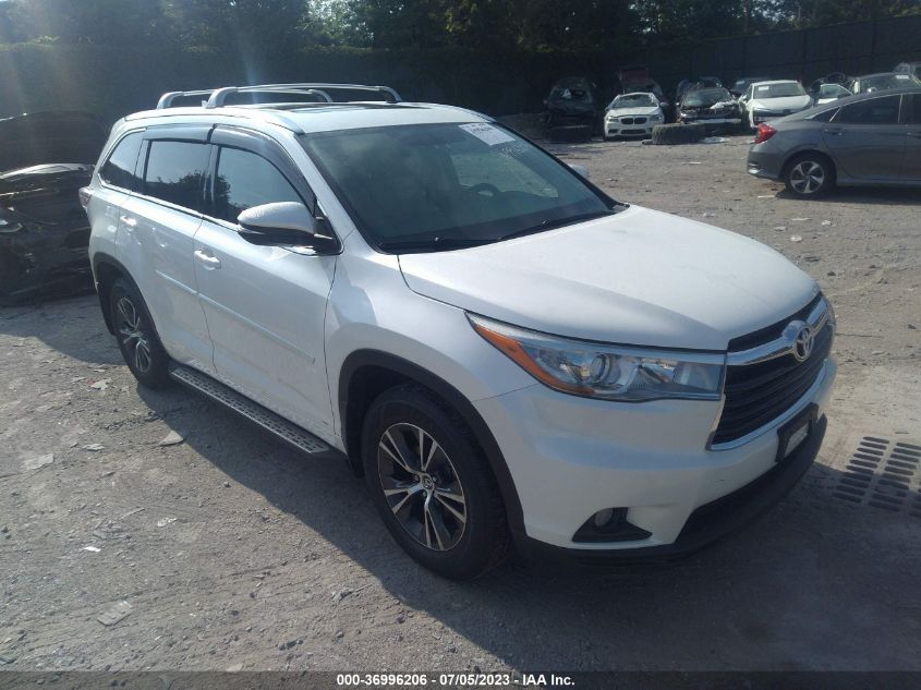 2016 TOYOTA HIGHLANDER XLE - 5TDJKRFH9GS269007