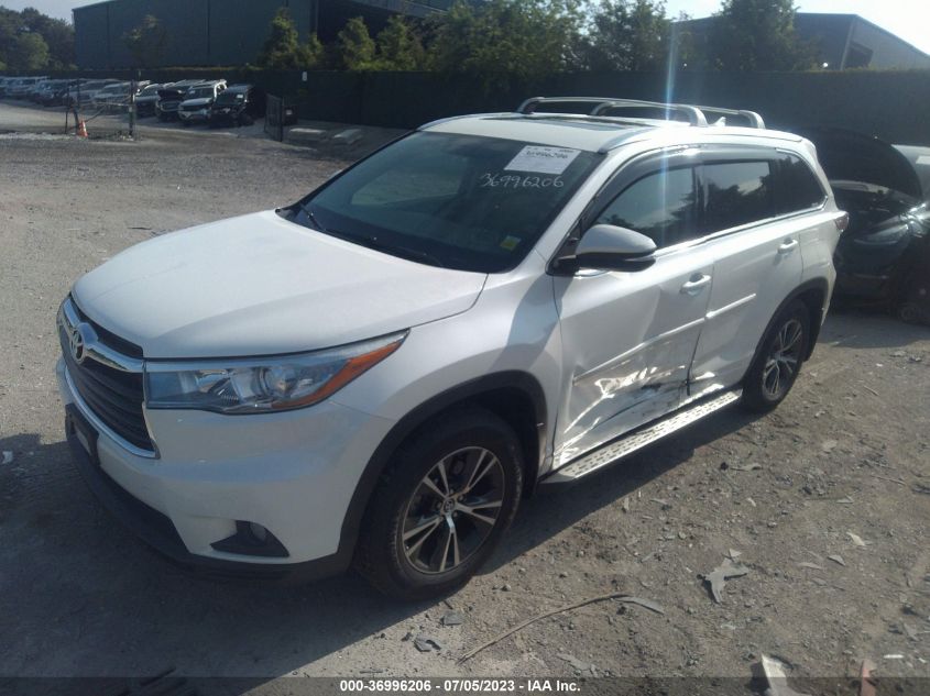 2016 TOYOTA HIGHLANDER XLE - 5TDJKRFH9GS269007