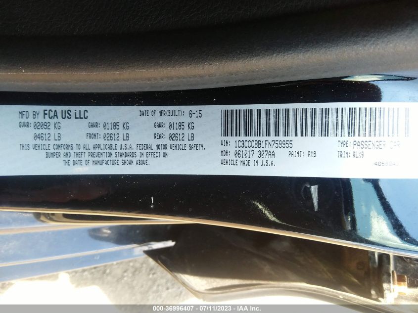 2015 CHRYSLER 200 S - 1C3CCCBB1FN759955