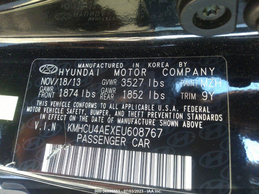 2014 HYUNDAI ACCENT GLS - KMHCU4AEXEU608767