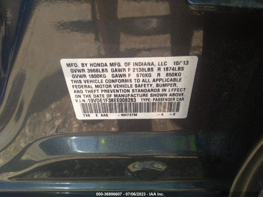 2014 ACURA ILX - 19VDE1F38EE008243