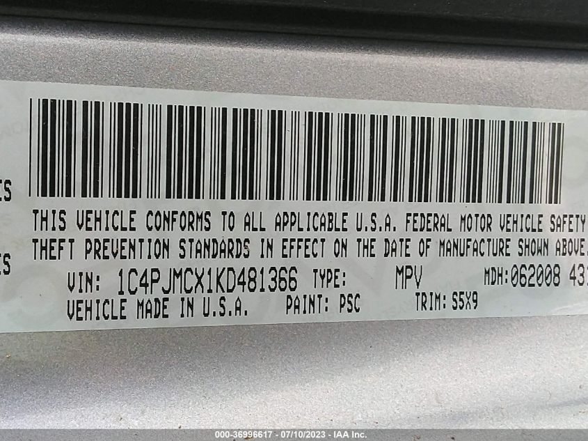2019 JEEP CHEROKEE LATITUDE - 1C4PJMCX1KD481366