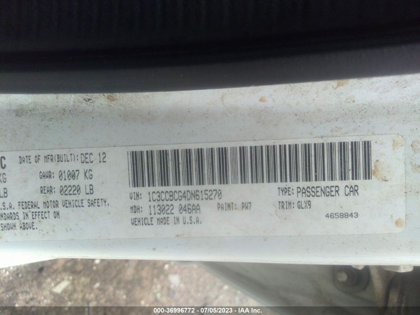 2013 CHRYSLER 200 LIMITED - 1C3CCBCG4DN615270