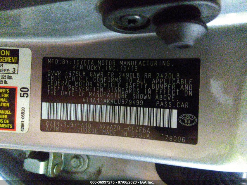 2020 TOYOTA CAMRY L - 4T1A11AK4LU879499