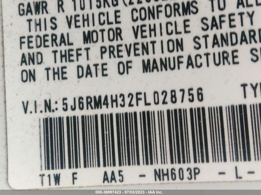 2015 HONDA CR-V LX - 5J6RM4H32FL028756