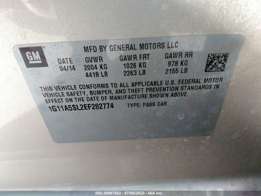 2014 CHEVROLET MALIBU LS - 1G11A5SL2EF282774