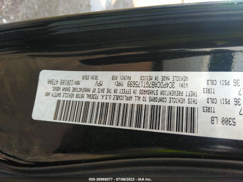 2016 DODGE JOURNEY SE - 3C4PDCAB7GT175699