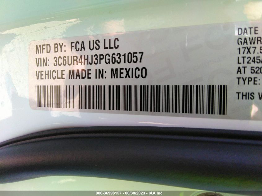 2023 RAM 2500 TRADESMAN - 3C6UR4HJ3PG631057