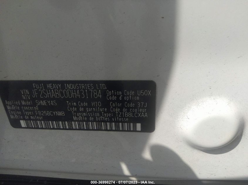 2013 SUBARU FORESTER 2.5X - JF2SHABC0DH431784