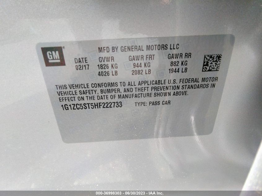 2017 CHEVROLET MALIBU LS - 1G1ZC5ST5HF222733