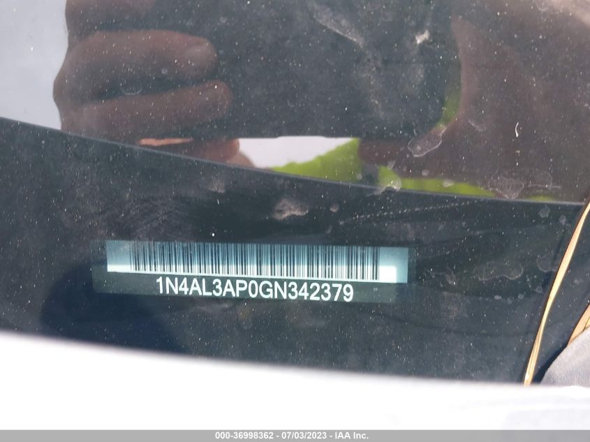 2016 NISSAN ALTIMA 2.5 S - 1N4AL3AP0GN342379