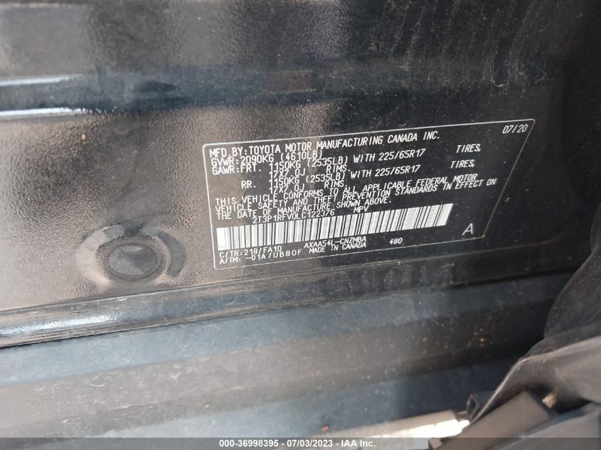 2020 TOYOTA RAV4 XLE - 2T3P1RFV0LC122376