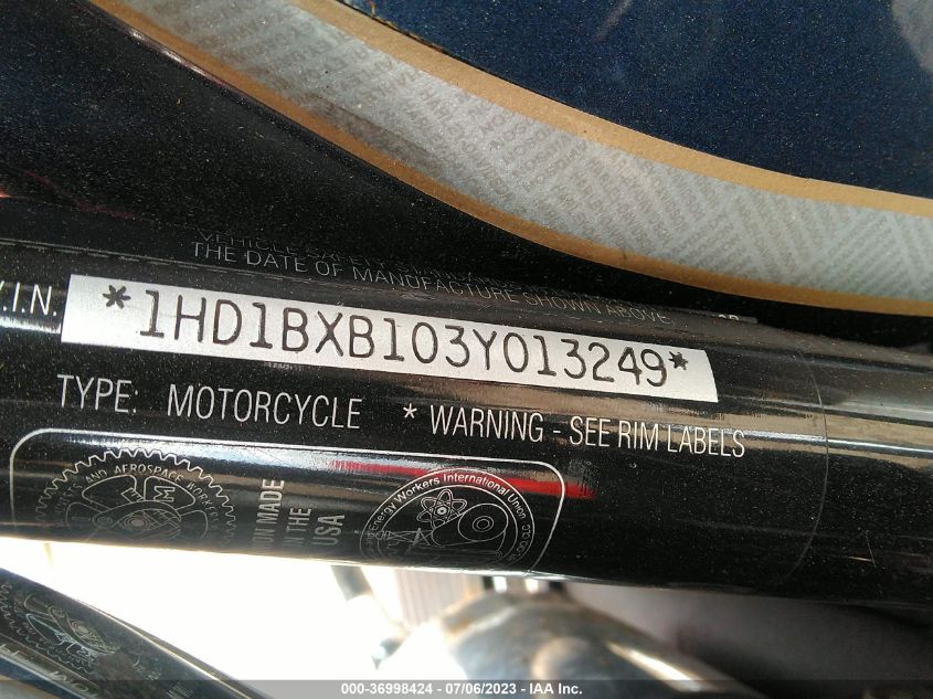 2003 HARLEY-DAVIDSON FLSTFI 1HD1BXB103Y013249