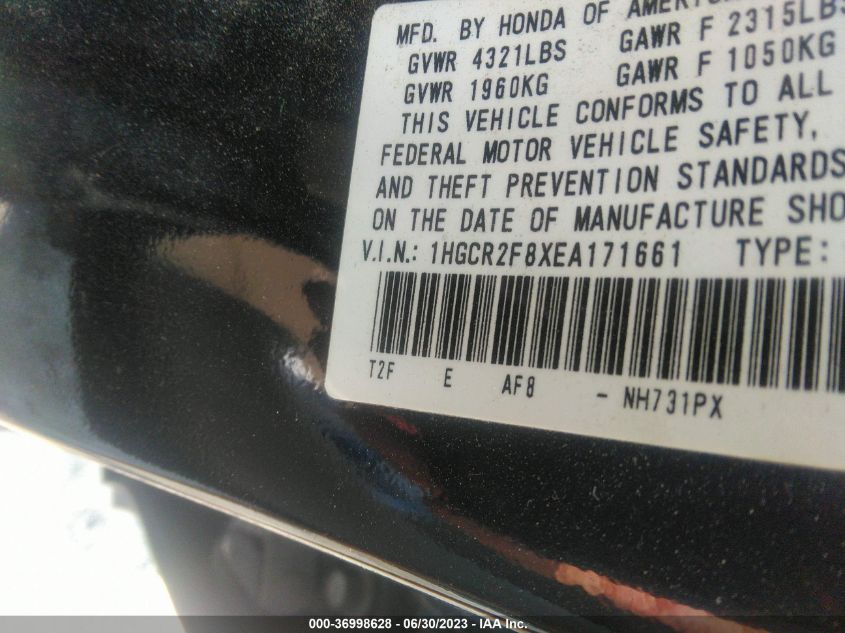 2014 HONDA ACCORD SEDAN EX-L - 1HGCR2F8XEA171661