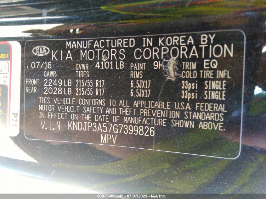 2016 KIA SOUL + - KNDJP3A57G7399826