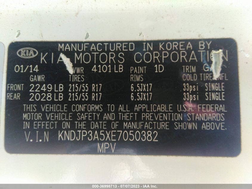 2014 KIA SOUL + - KNDJP3A5XE7050382