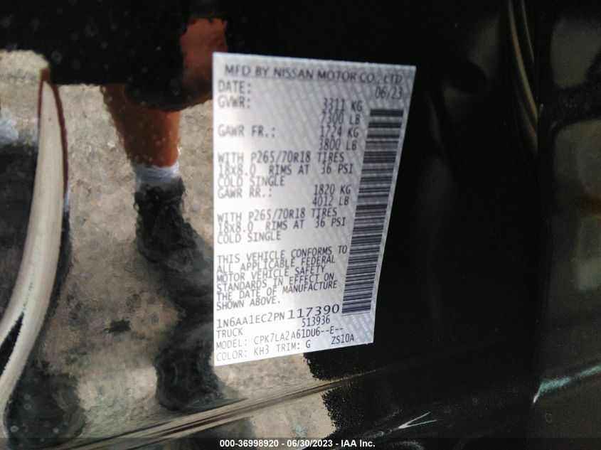 2023 NISSAN TITAN S - 1N6AA1EC2PN117390