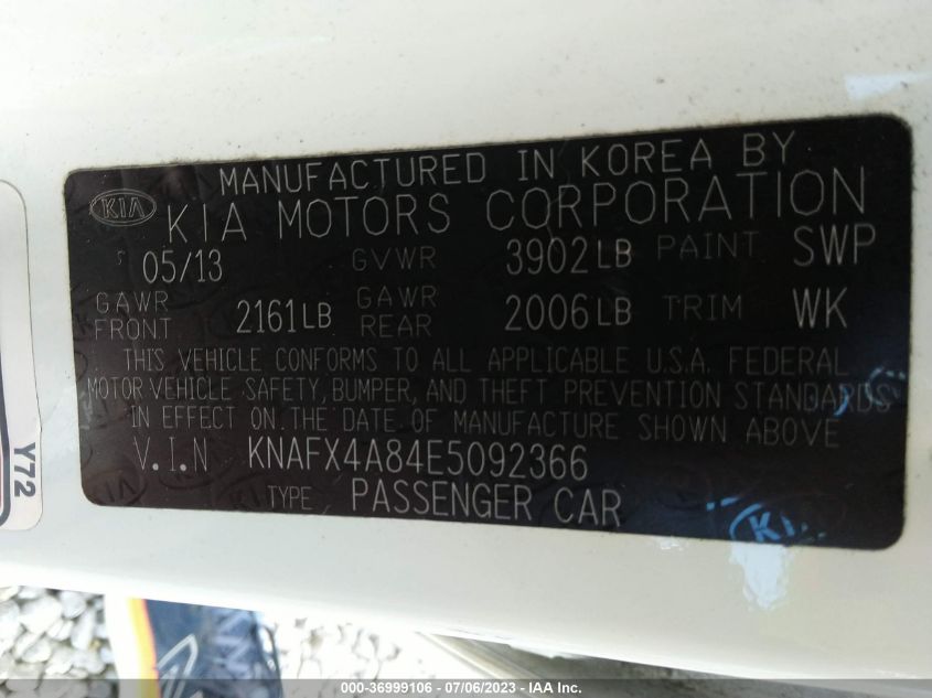 2014 KIA FORTE EX - KNAFX4A84E5092366