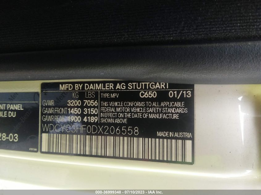 2013 MERCEDES-BENZ G-CLASS G 550 WDCYC3HF0DX206558
