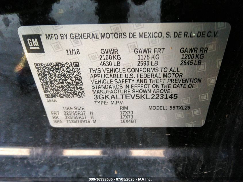 2019 GMC TERRAIN SLE - 3GKALTEV5KL223145