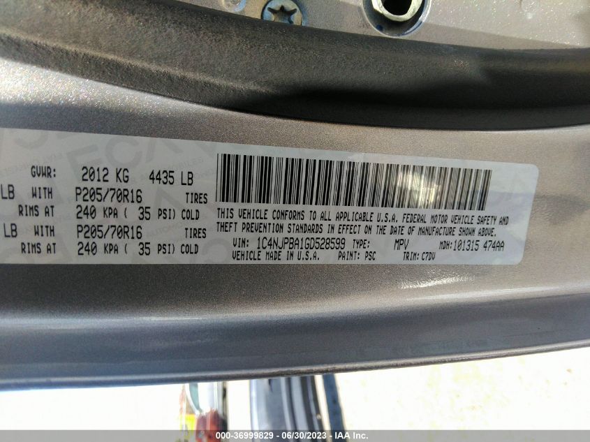 2016 JEEP PATRIOT SPORT - 1C4NJPBA1GD528599