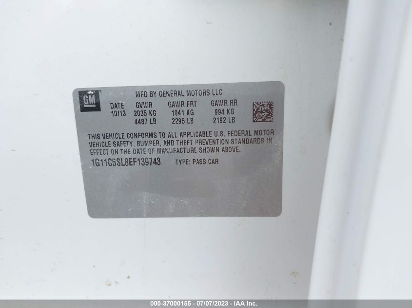2014 CHEVROLET MALIBU 1LT - 1G11C5SL8EF139743