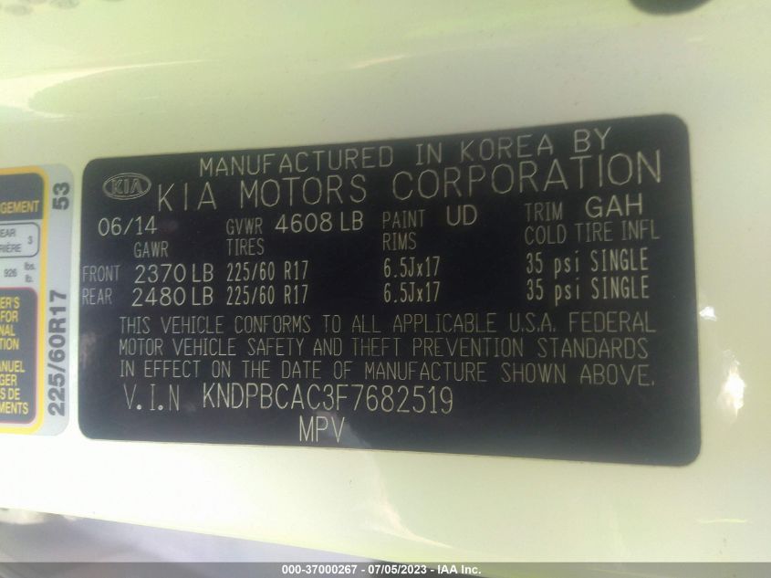 2015 KIA SPORTAGE LX - KNDPBCAC3F7682519
