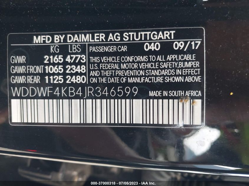 2018 MERCEDES-BENZ C-CLASS C 300 - WDDWF4KB4JR346599