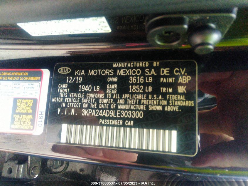 2020 KIA RIO S - 3KPA24AD9LE303300