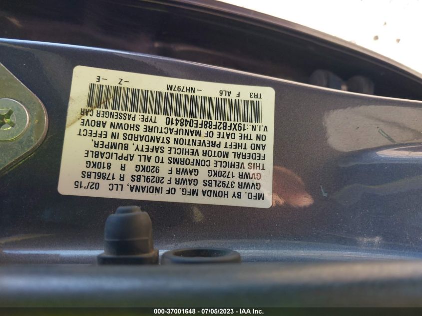 2015 HONDA CIVIC SEDAN EX - 19XFB2F88FE048410