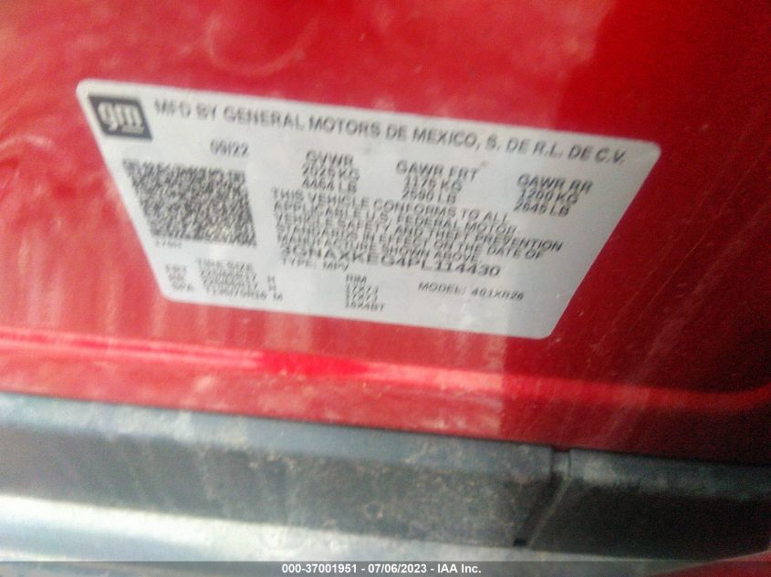 2023 CHEVROLET EQUINOX LT - 3GNAXKEG4PL114430