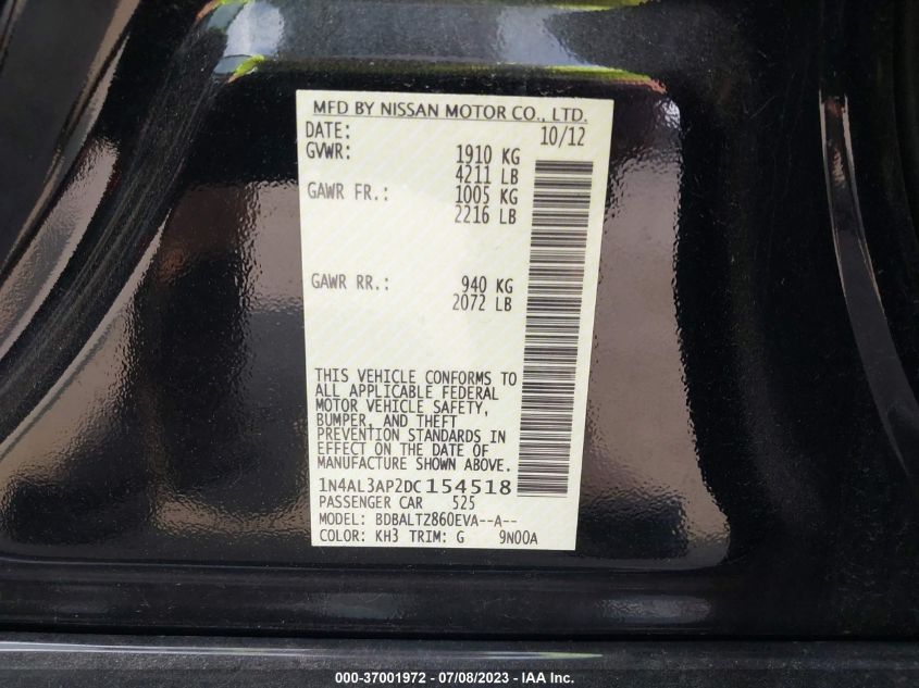 2013 NISSAN ALTIMA 2.5 SV - 1N4AL3AP2DC154518