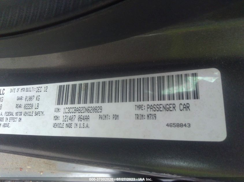 2013 CHRYSLER 200 LX - 1C3CCBAB2DN620829