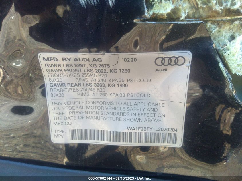 2020 AUDI Q5 PRESTIGE - WA1F2BFY1L2070204