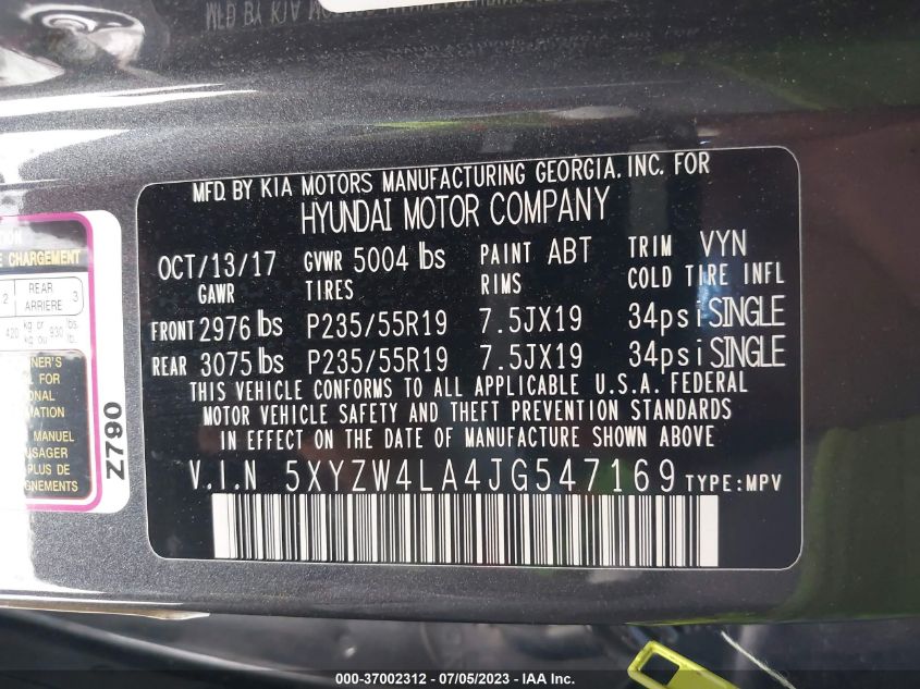 2018 HYUNDAI SANTA FE SPORT 2.0T ULTIMATE - 5XYZW4LA4JG547169