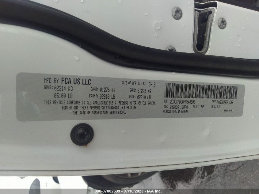 2015 CHRYSLER 300 300S - 2C3CCABG0FH848909