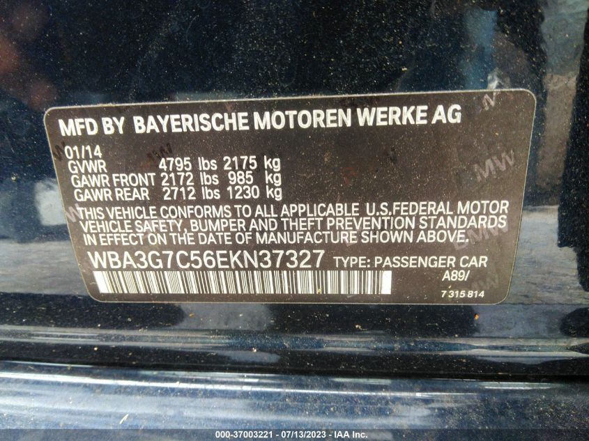 2014 BMW 3 SERIES 328I XDRIVE - WBA3G7C56EKN37327