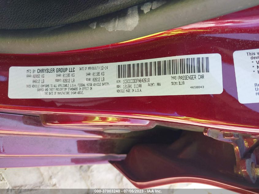 2015 CHRYSLER 200 C - 1C3CCCCB3FN642618