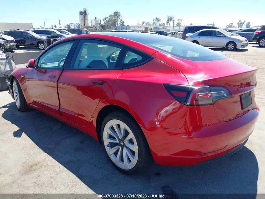 VIN 5YJ3E1EB5NF312581 2022 TESLA MODEL 3 LONG RANGE