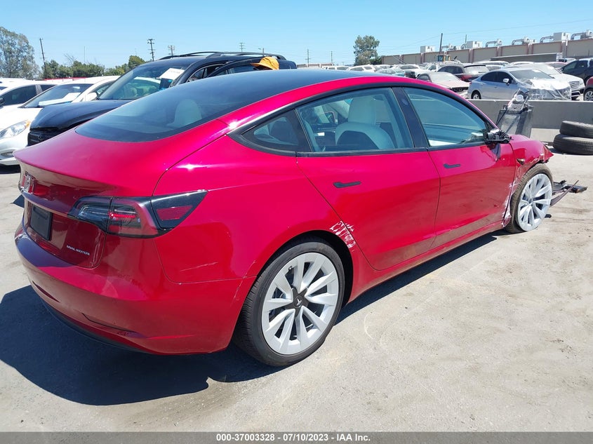 VIN 5YJ3E1EB5NF312581 2022 TESLA MODEL 3 LONG RANGE