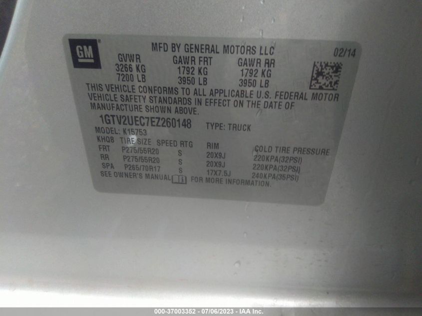 2014 GMC SIERRA 1500 SLE - 1GTV2UEC7EZ260148